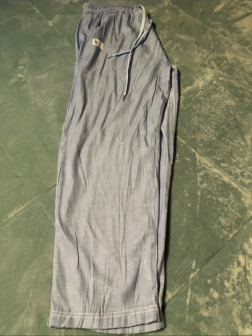 Brixton Light Blue Wide-Leg Drawstring Pants